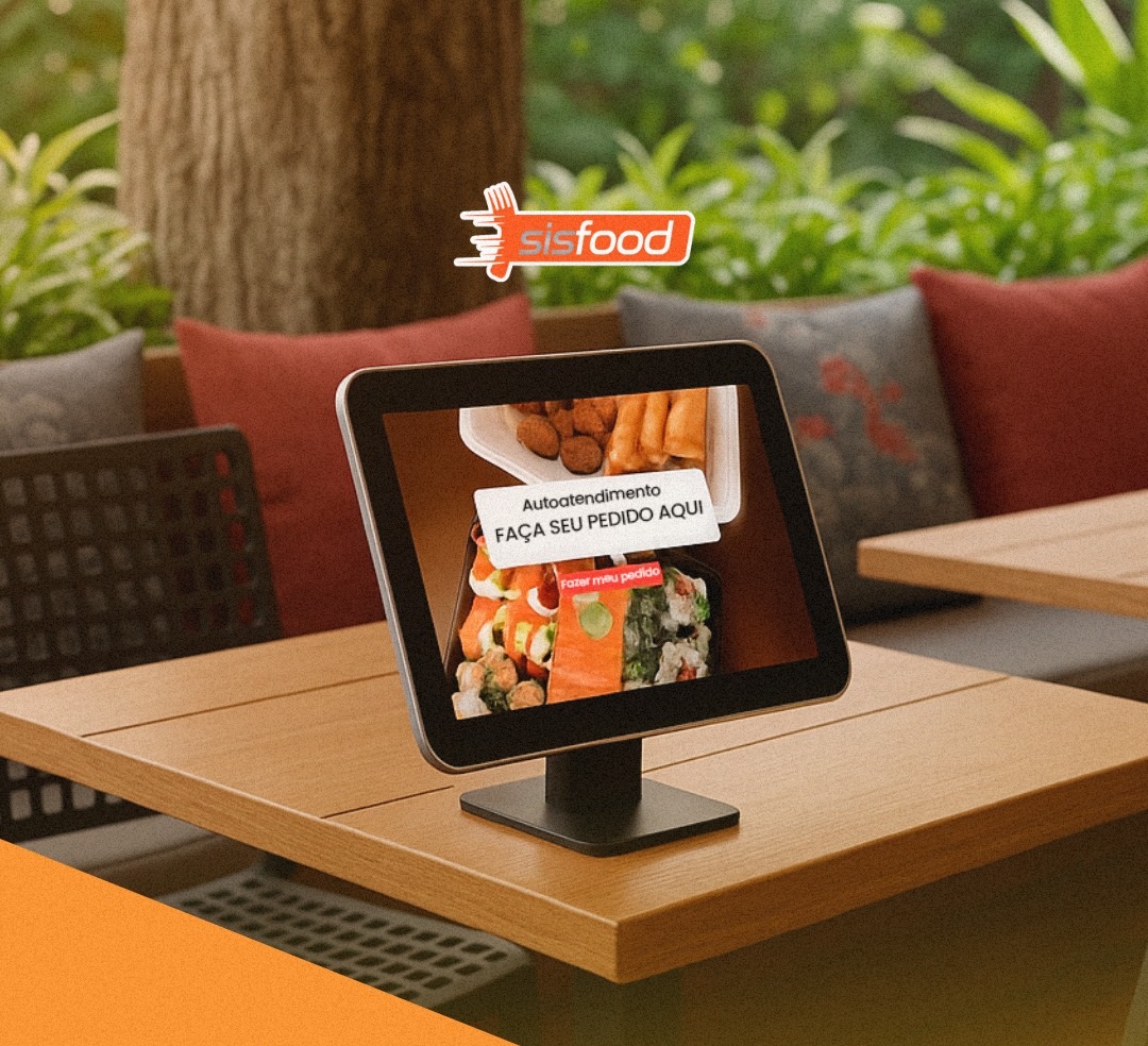 Tablet fixado na mesa