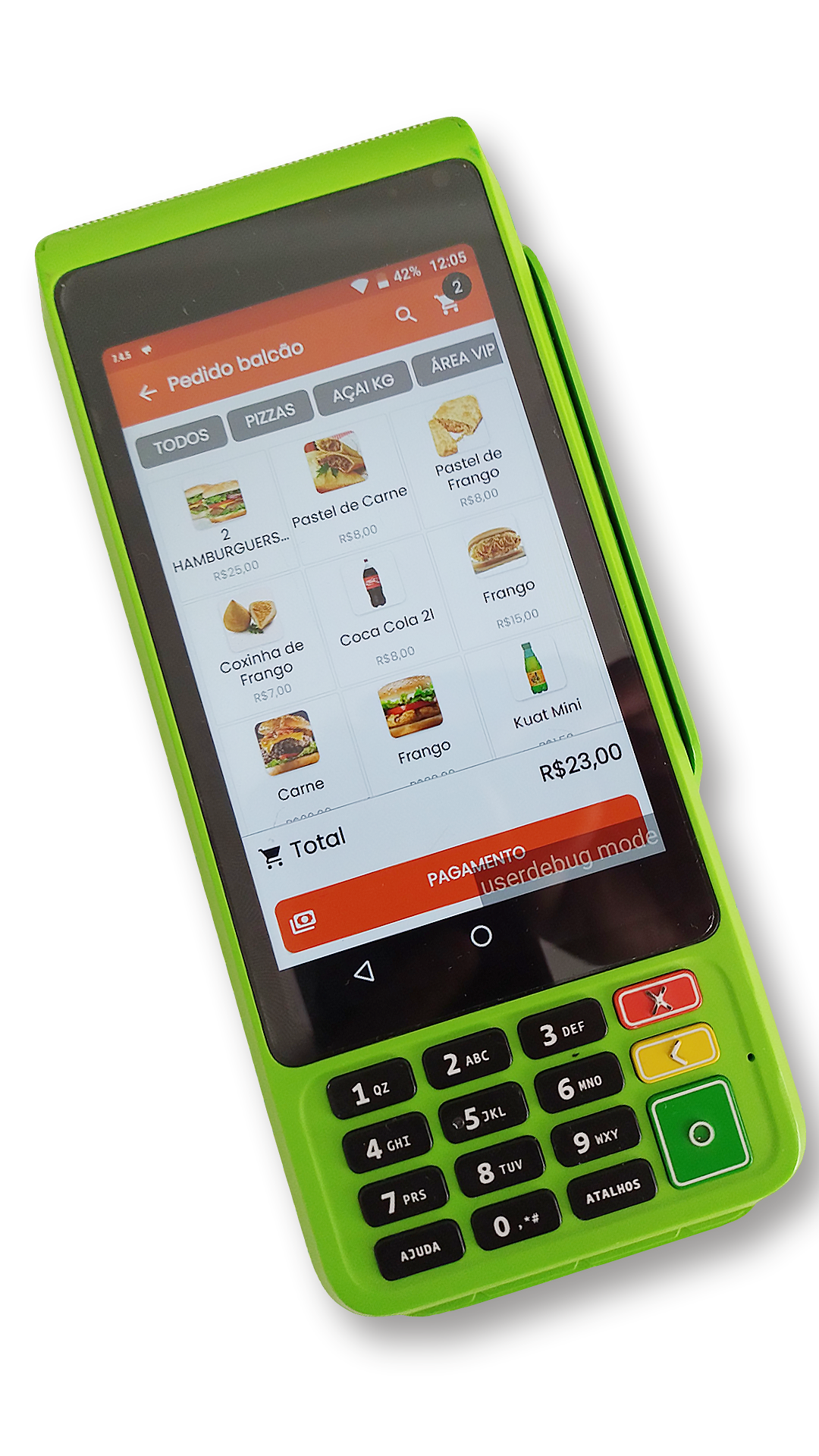 PDV rodando em maquininha de cartão Stone